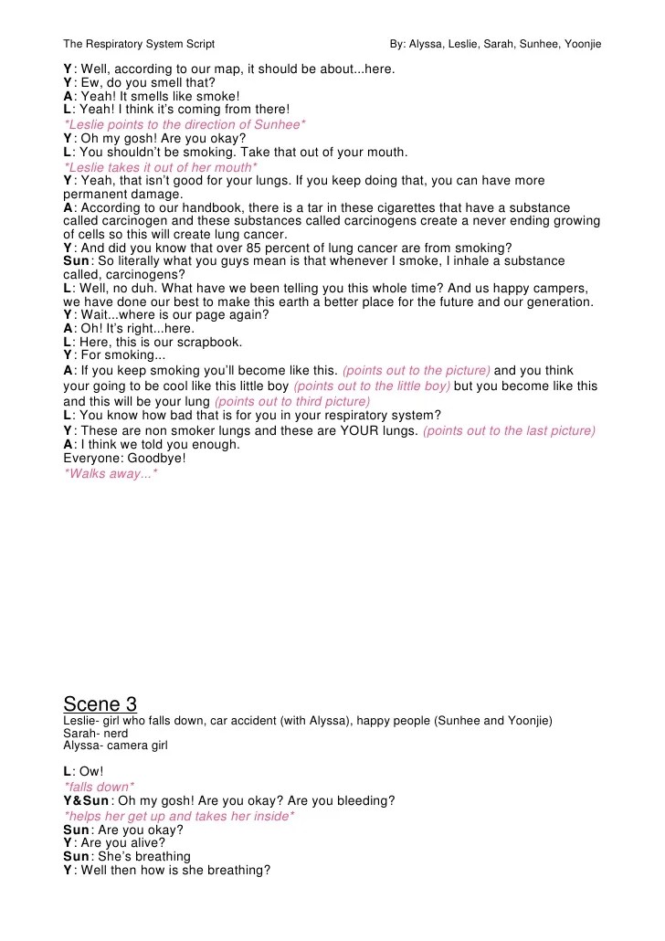 Script For Science Project.REAL