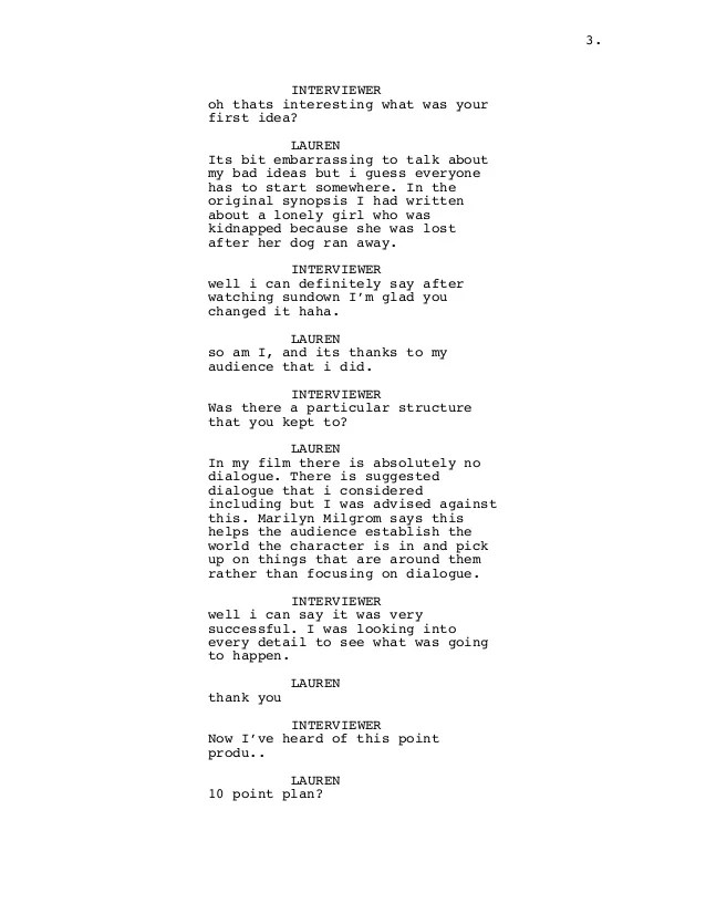 Script interview script