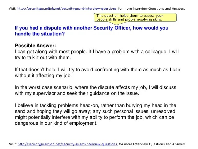 Security Guard Interview questions and Answers