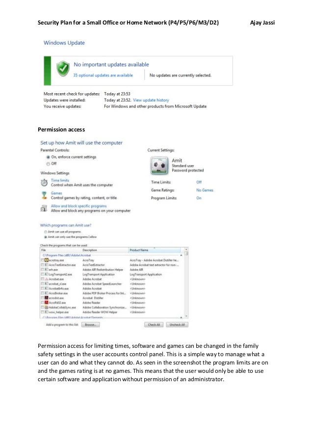 Security Plan for Small Networks/Offices