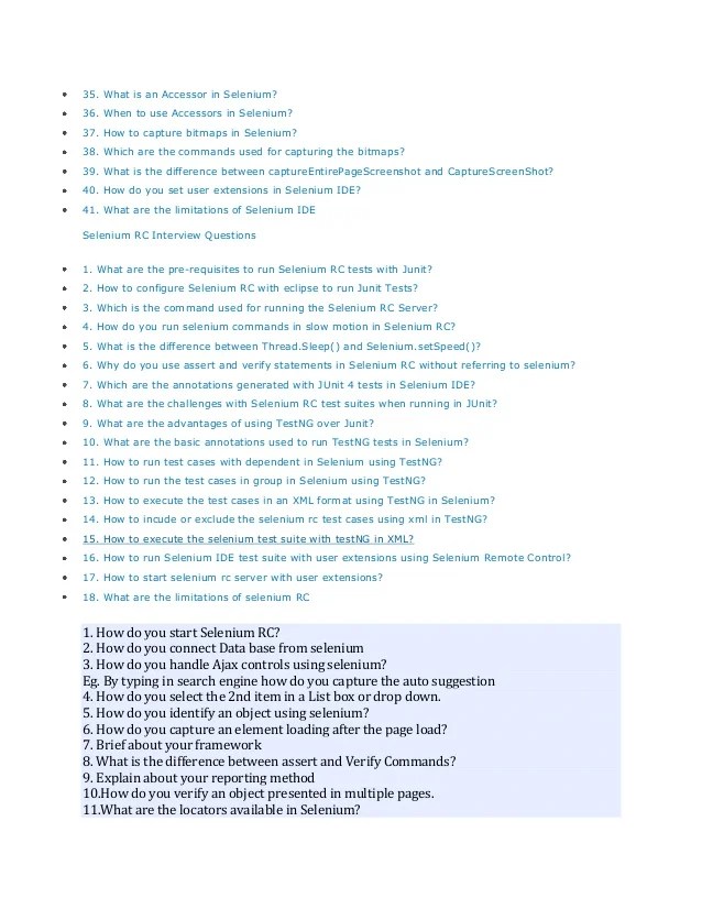 Selenium interview Q&A