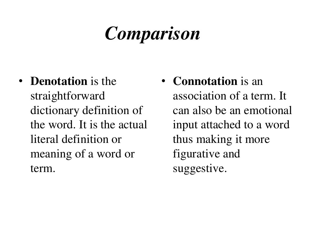 Semantics connotation and dennotation