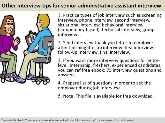 Senior administrative assistant interview questions