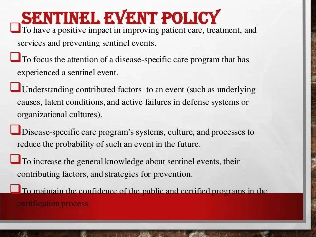 Sentinel event