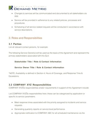 Service Level Agreement Template | DOC