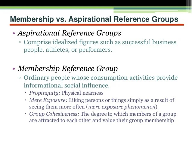 Reference Groups