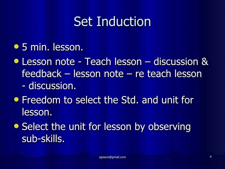 Set induction skill