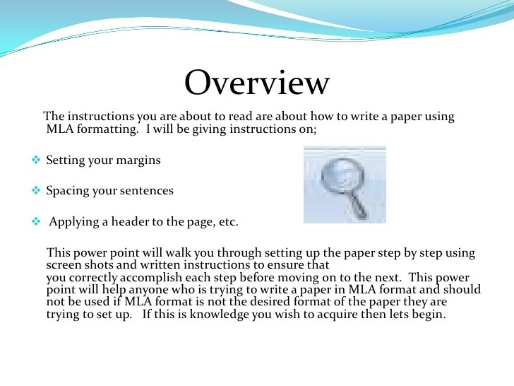 Setting Up A Paper Using Mla Format