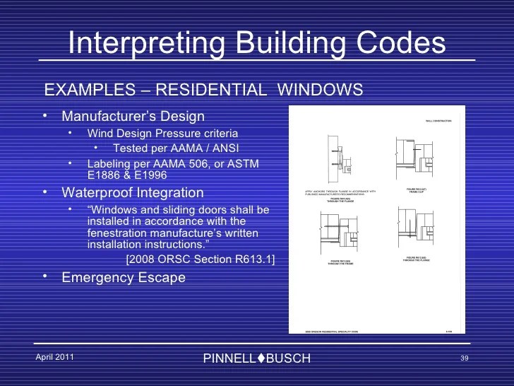 Oregon Building Code Interpretation 2011