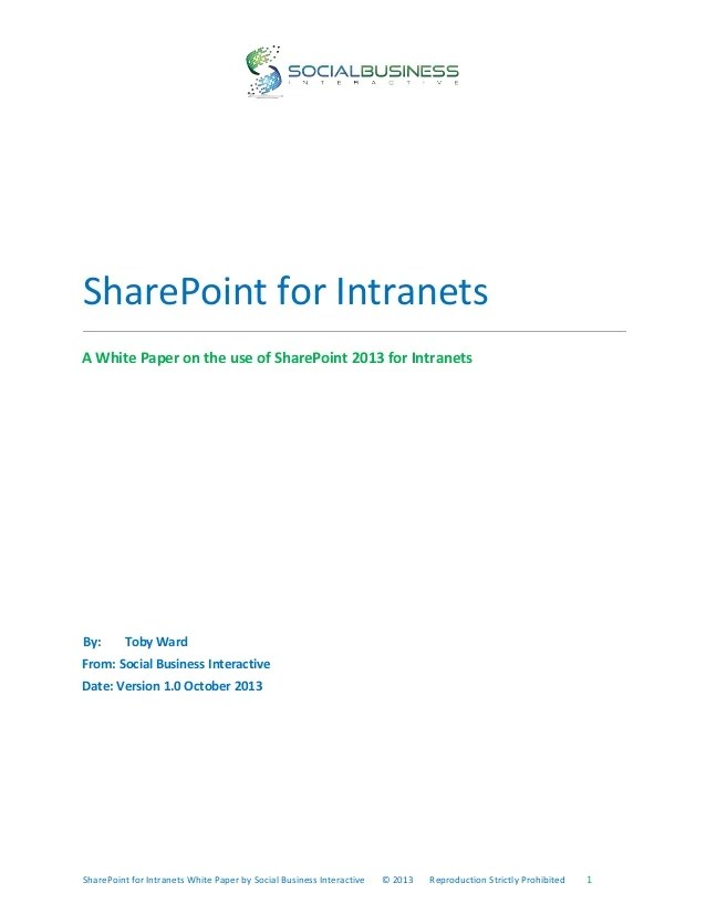 SharePoint for Whitepaper Preview