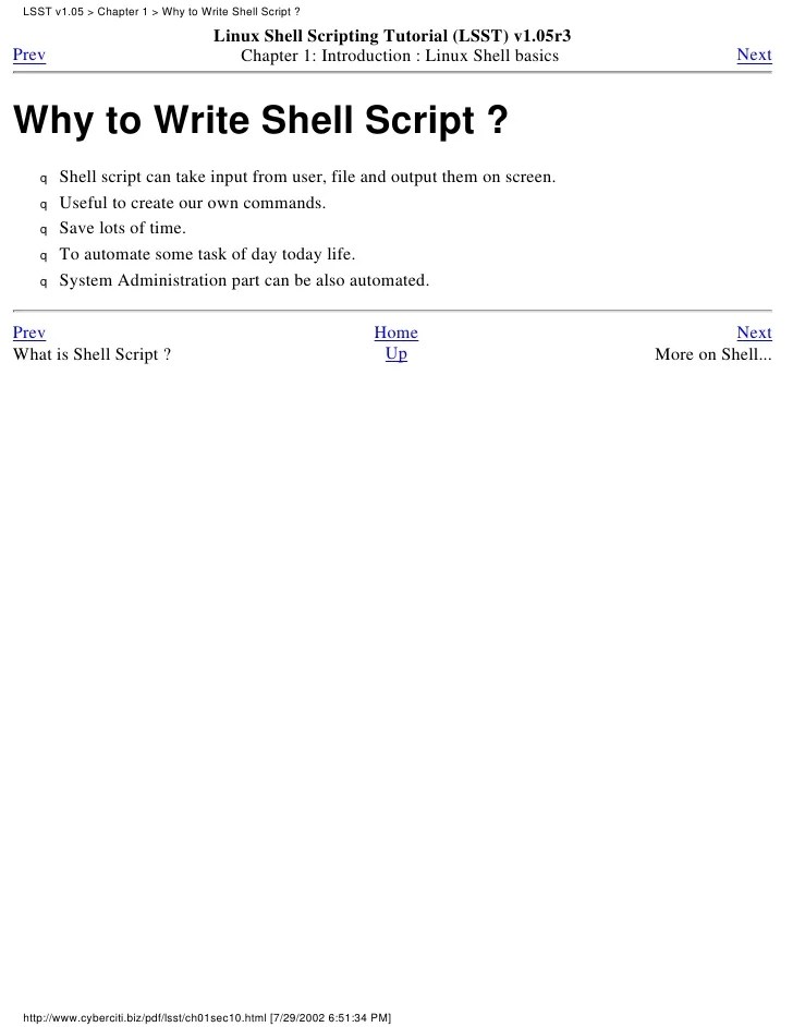 LINUX SHELL SCRIPTING TUTORIAL LSST V1 05R3 PDF
