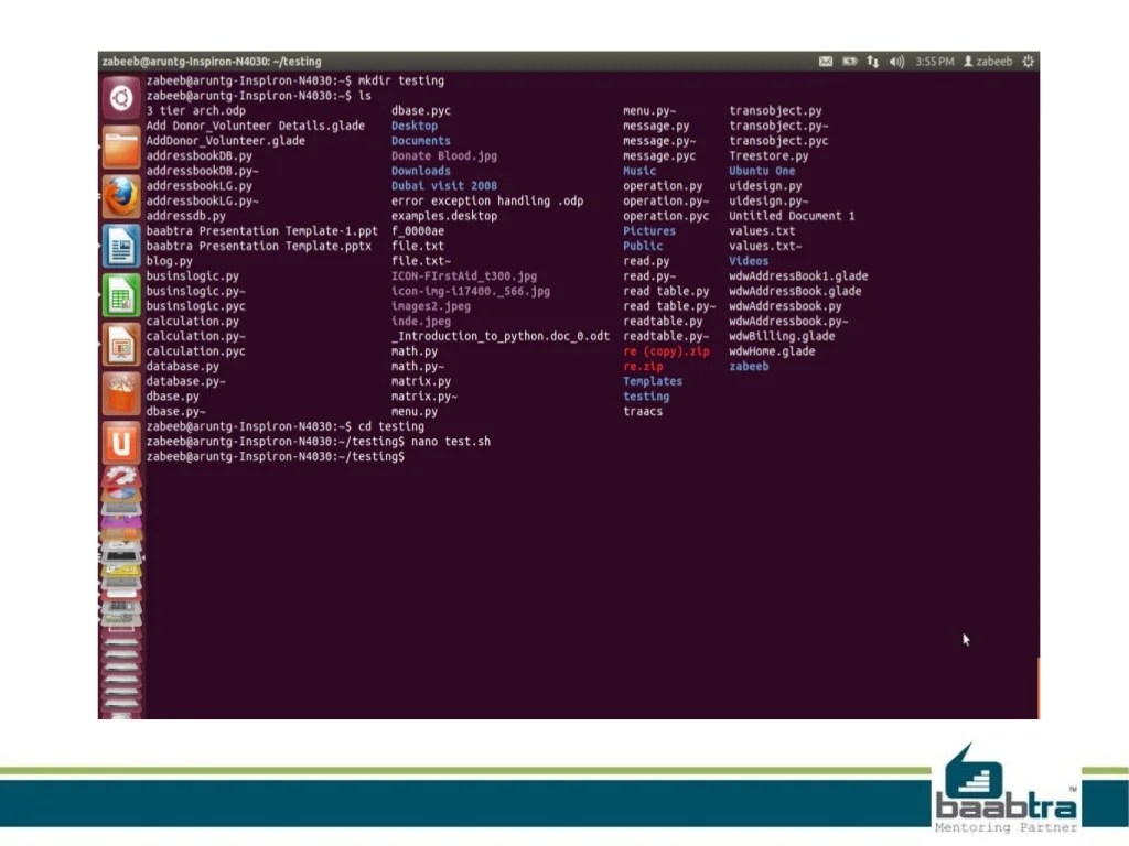 Shell programming in ubuntu