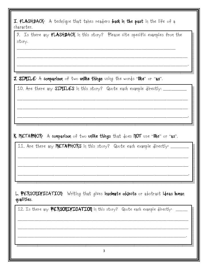 Short Story Analysis Form