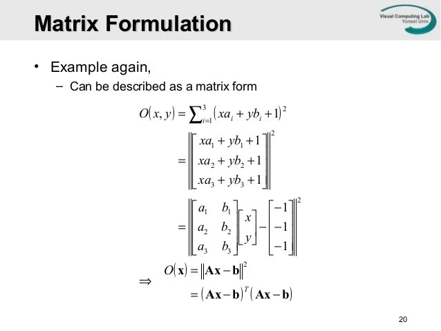 Least Square Optimization and SparseLinear Solver