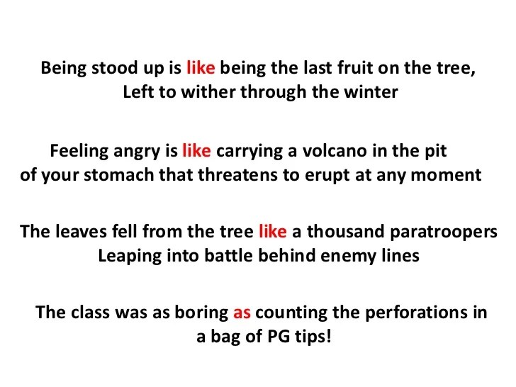 Poem With Alliteration Simile Metaphor And Personification