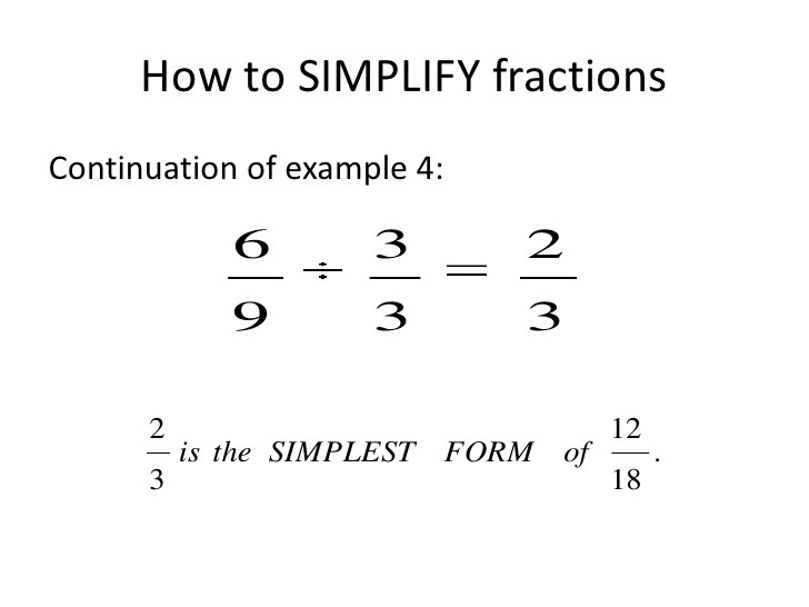 Simplifying Fractions