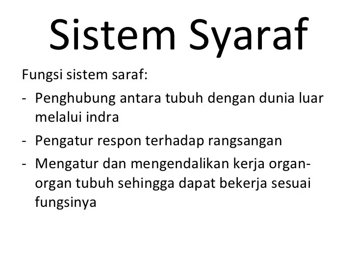 Sebutkan 3 Fungsi Sistem Saraf Sebagai Sistem Koordinasi Sebutkan Itu