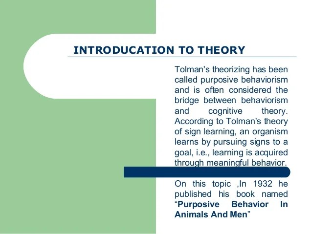 Tolman theory of learning
