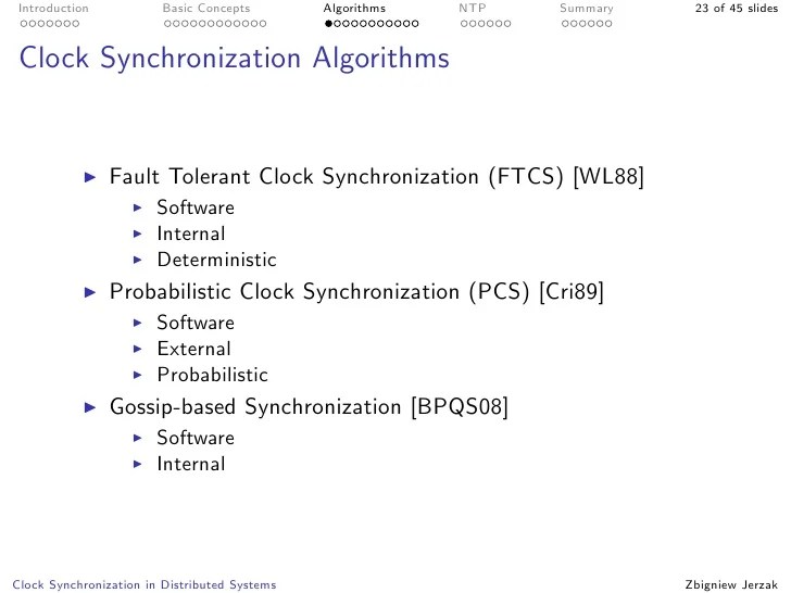 Clock Synchronization in Distributed Systems