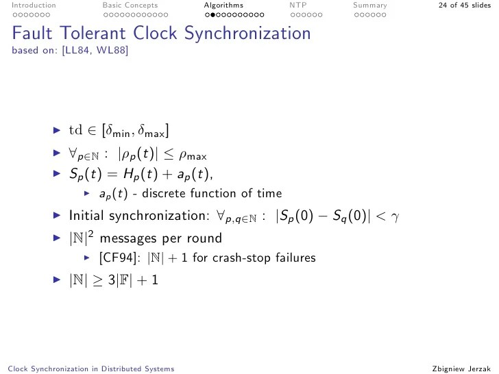 Clock Synchronization in Distributed Systems