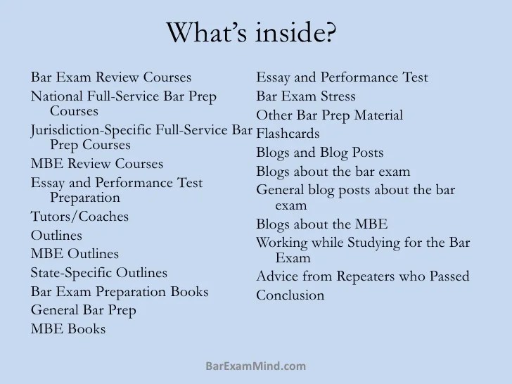 Bar Exam Preparation Resource Guide