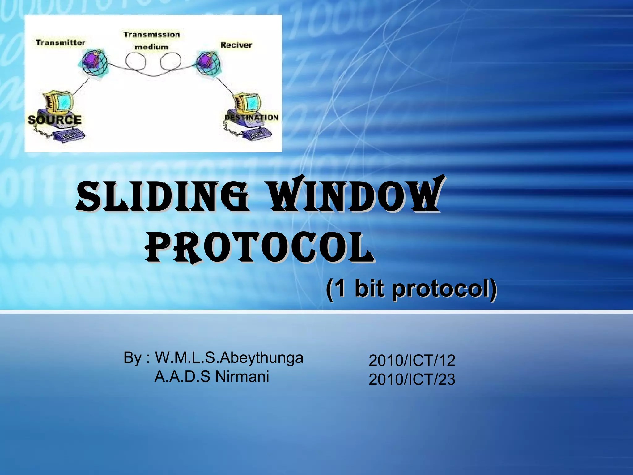 Sliding window protocol PPT