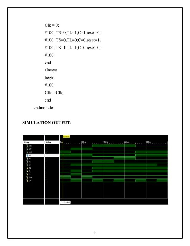 Smart traffic light controller using verilog