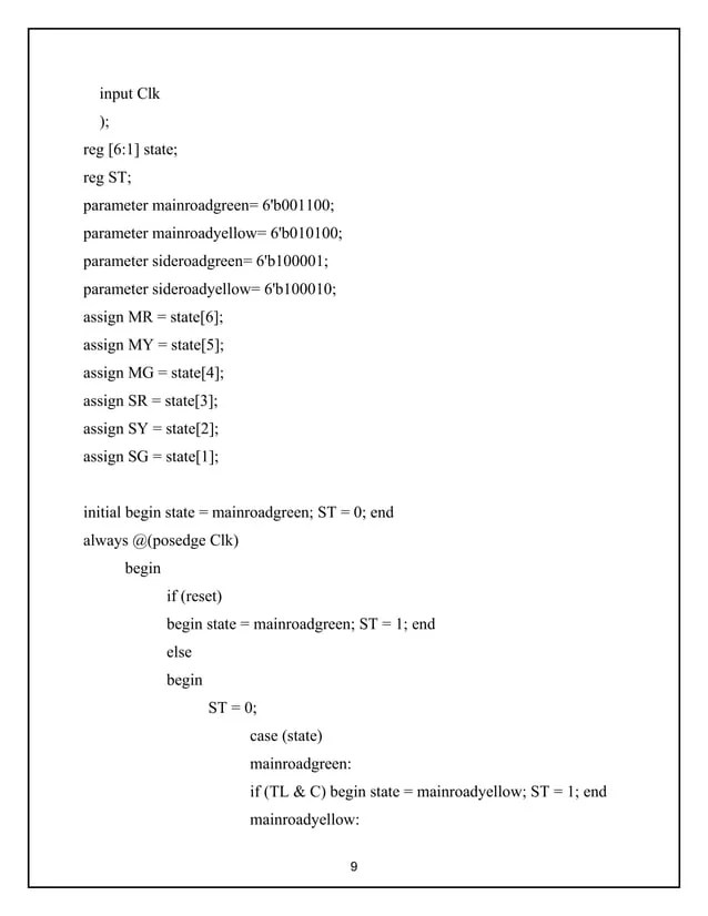 Smart traffic light controller using verilog