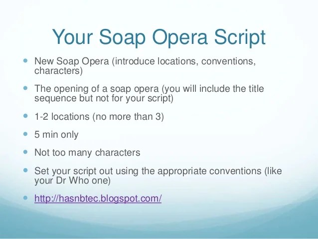Soap opera script