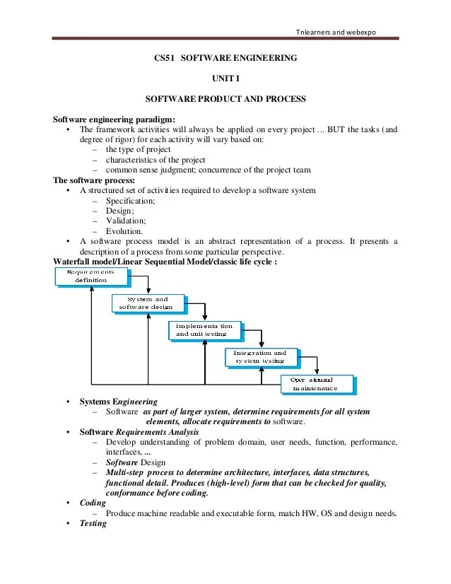 Software engineering lecture notes Software engineering lecture notes