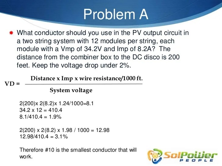 Solar mooc voltage drop calculations