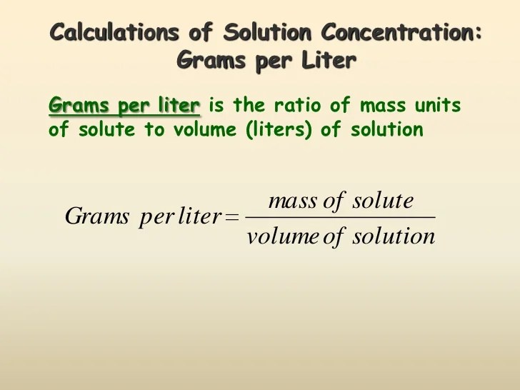 Solution concentration