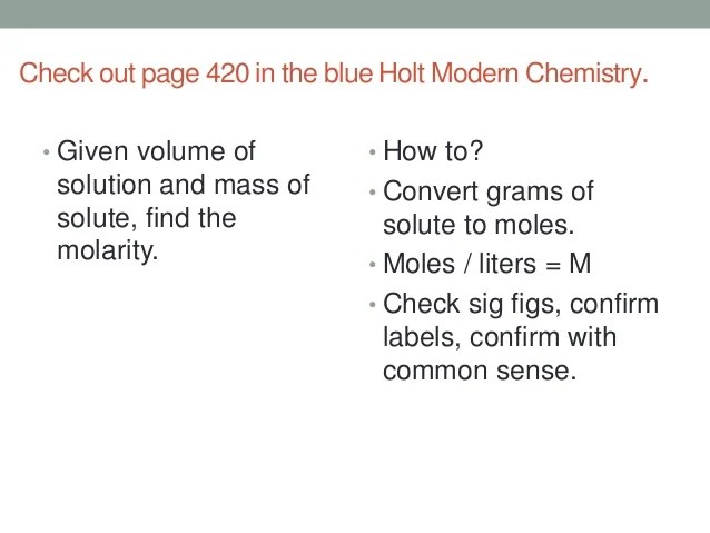 Solutions, Molarity, Molality