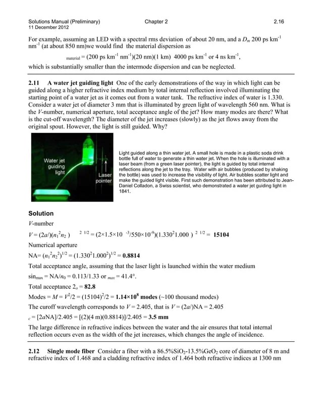 Solutions manual for optoelectronics and photonics principles and