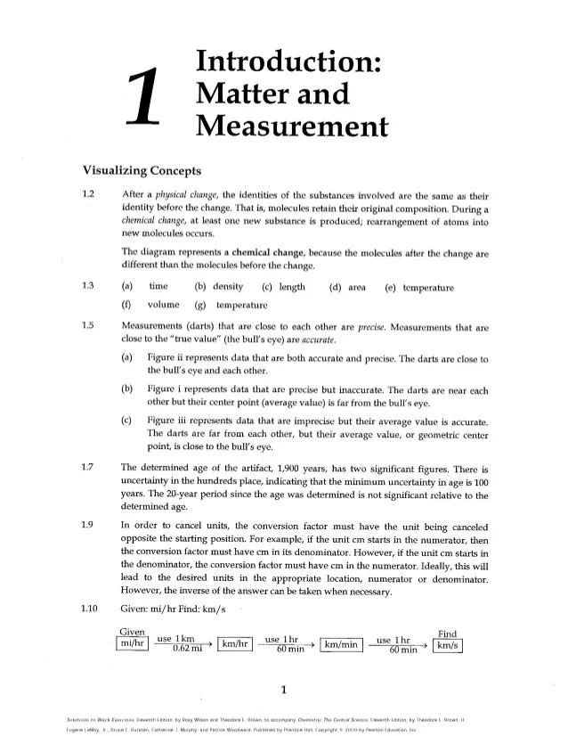 Solutions to black exercises, the central science, 11th