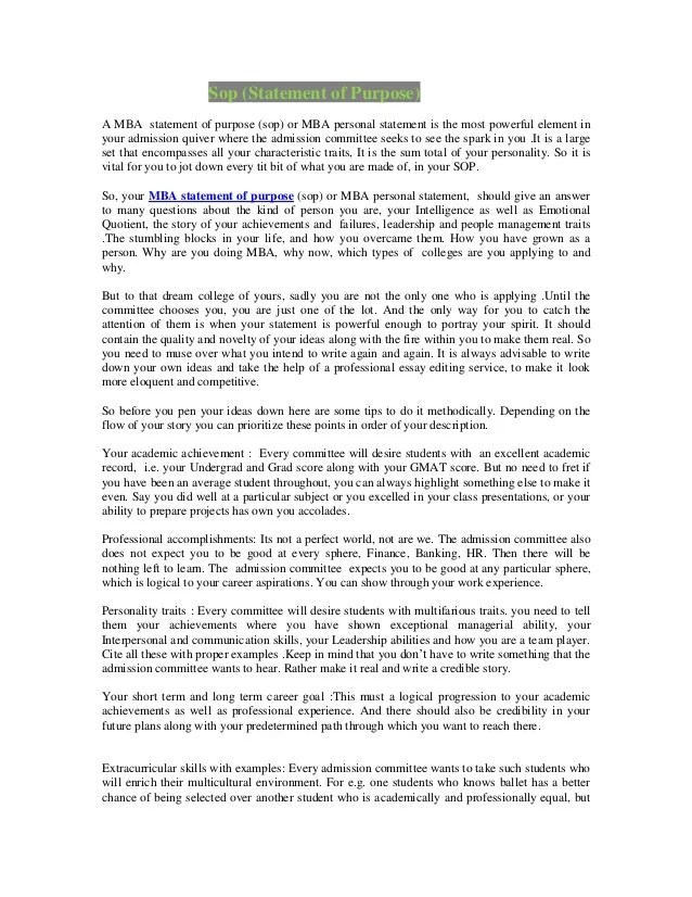 Sop (statement of purpose)