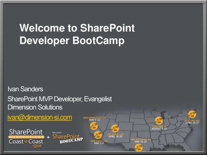 SharePoint Connections Coast to Coast Developer Boot Camp Crash Cours…