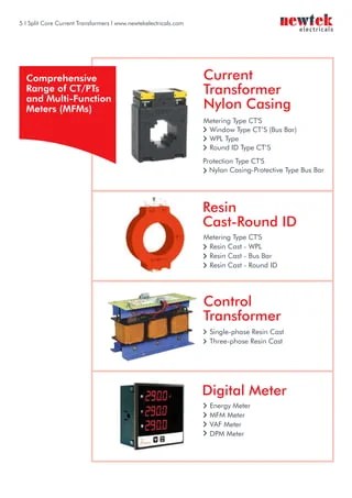 Split Core Current Transformers - Newtek Eletricals, CTs, PTs, Digital