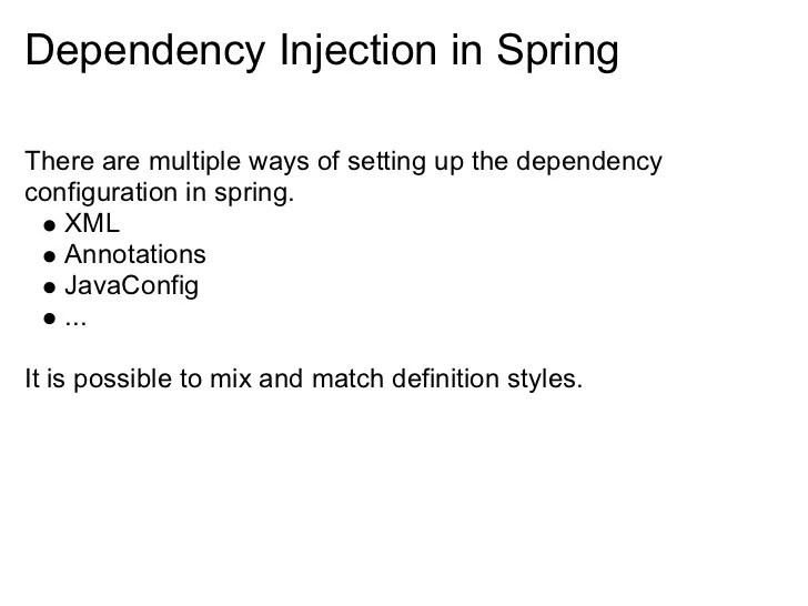Introduction to Spring's Dependency Injection