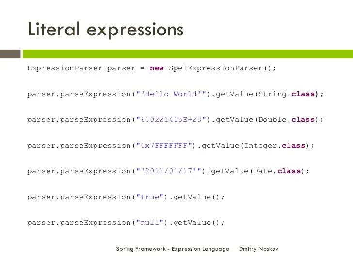 Spring Framework Expression Language