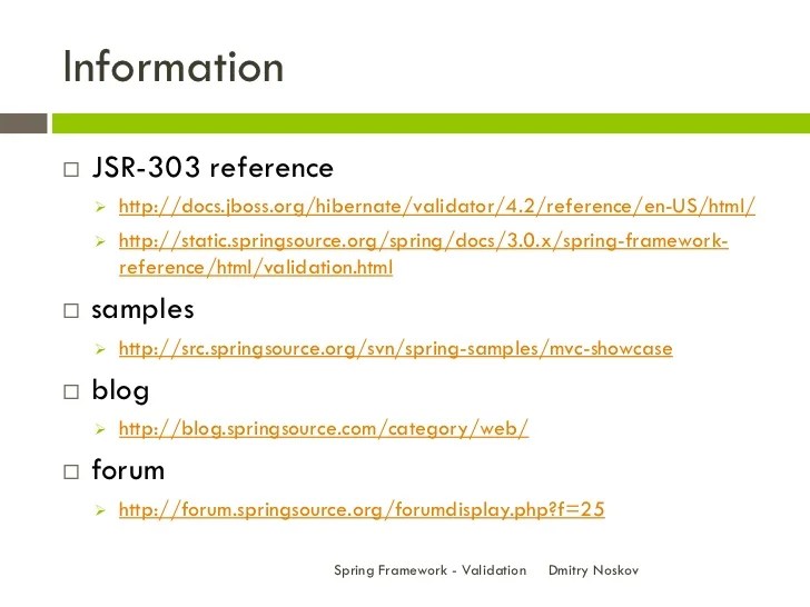 Spring Framework Validation