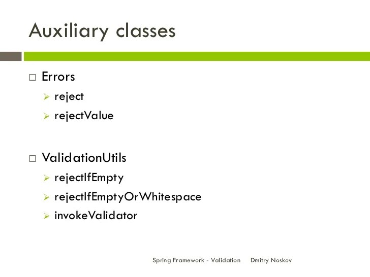 Spring Framework Validation