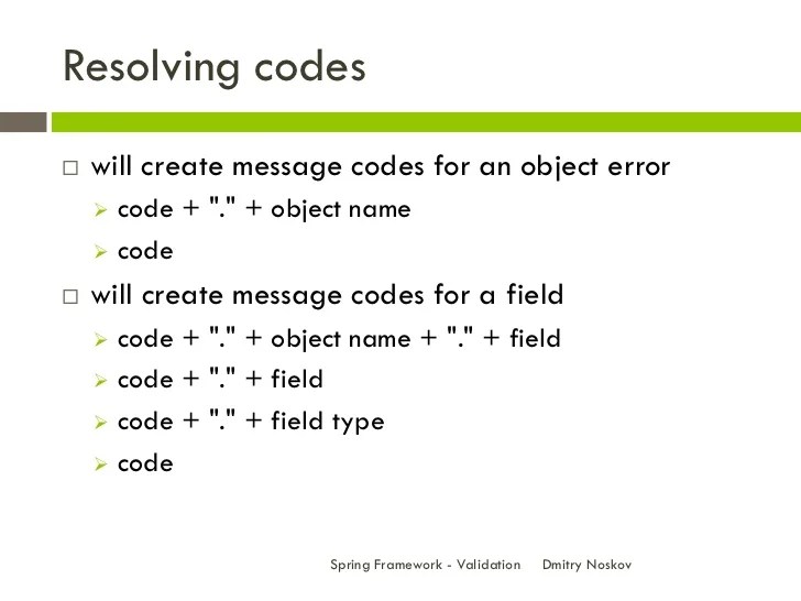 Spring Framework Validation