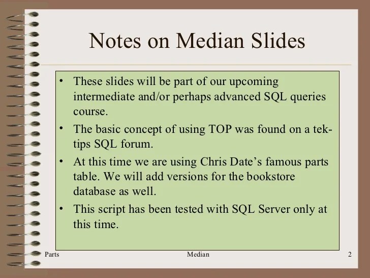 SQL206 SQL Median