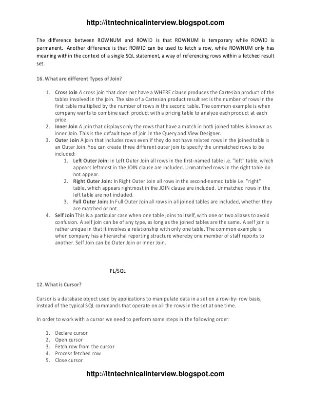 Sql interview questions and answers