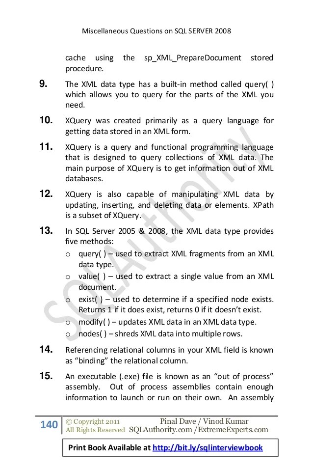 Sql server 2008 interview questions answers