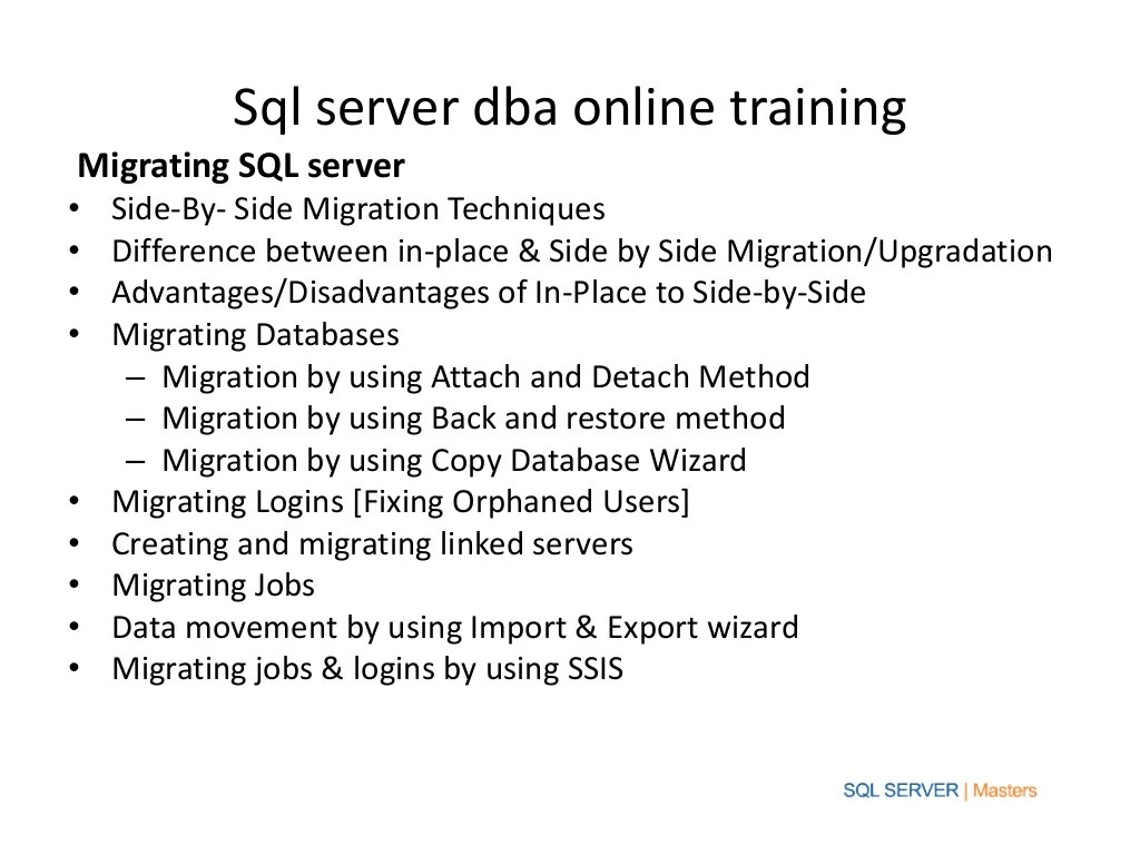 Sql server dba online training