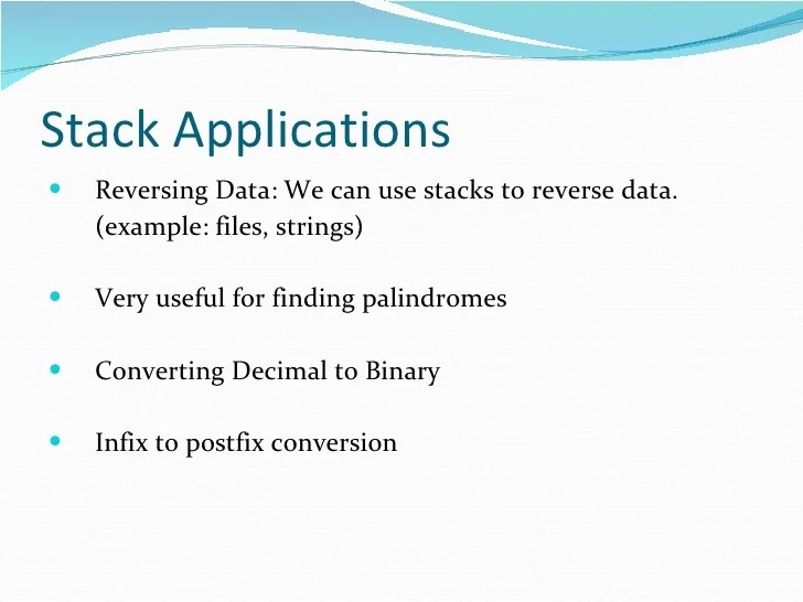 Stacks overview with its applications