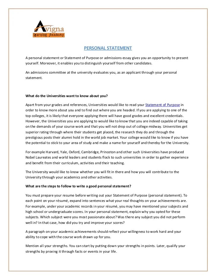 Harvard Chemistry Personal Statement CategoryOxford Personal Statements