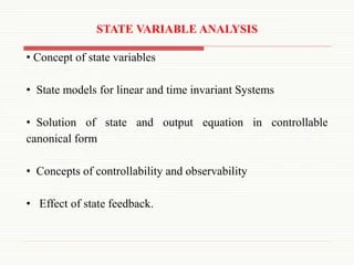 State variable analysis (observability & controllability) | PPT